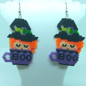 Boo Witch in Cup Earrings